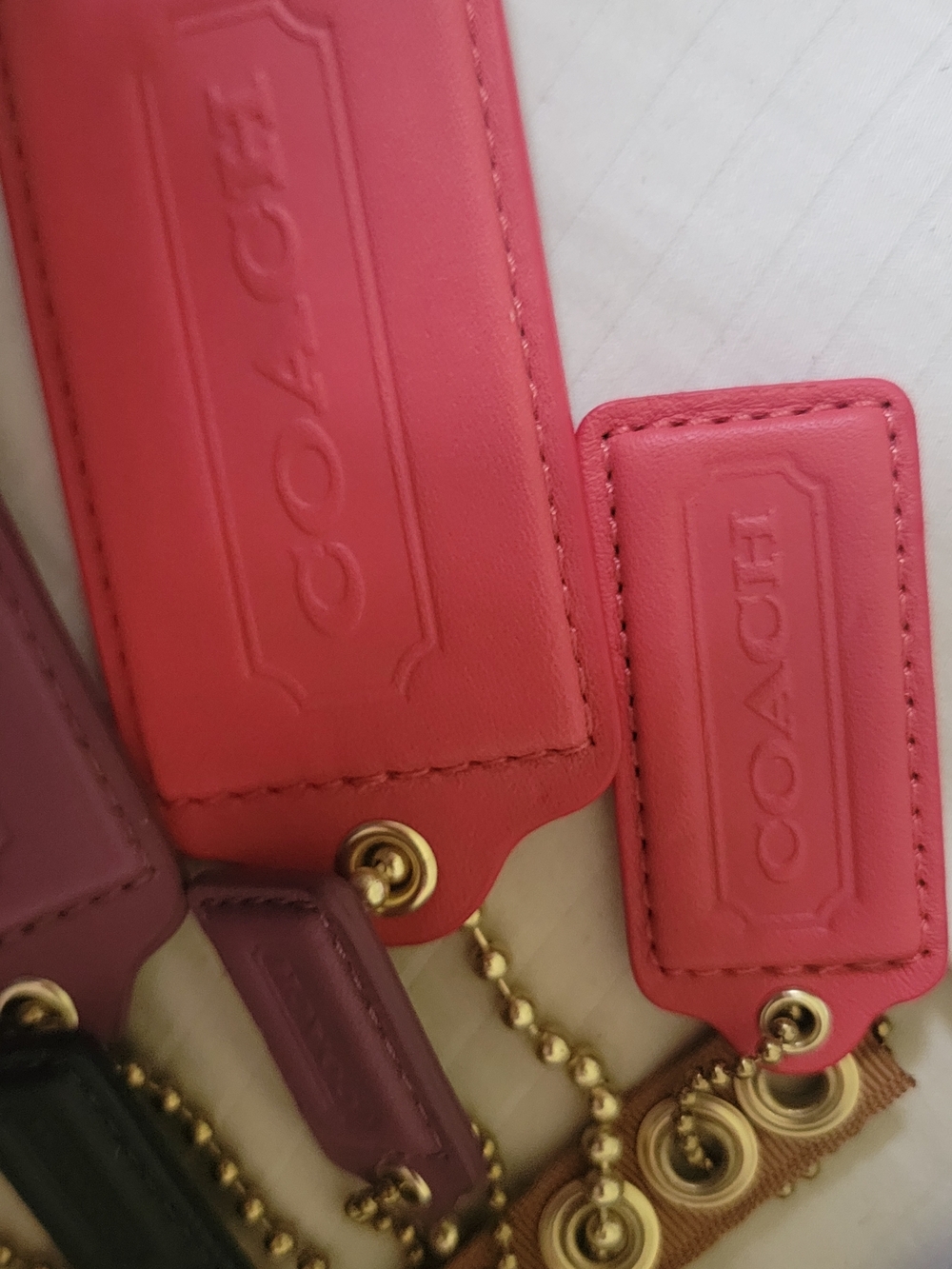 COACH Multicolor Leather Tag Charm Keychain 10 Piece - Picture 3 of 7